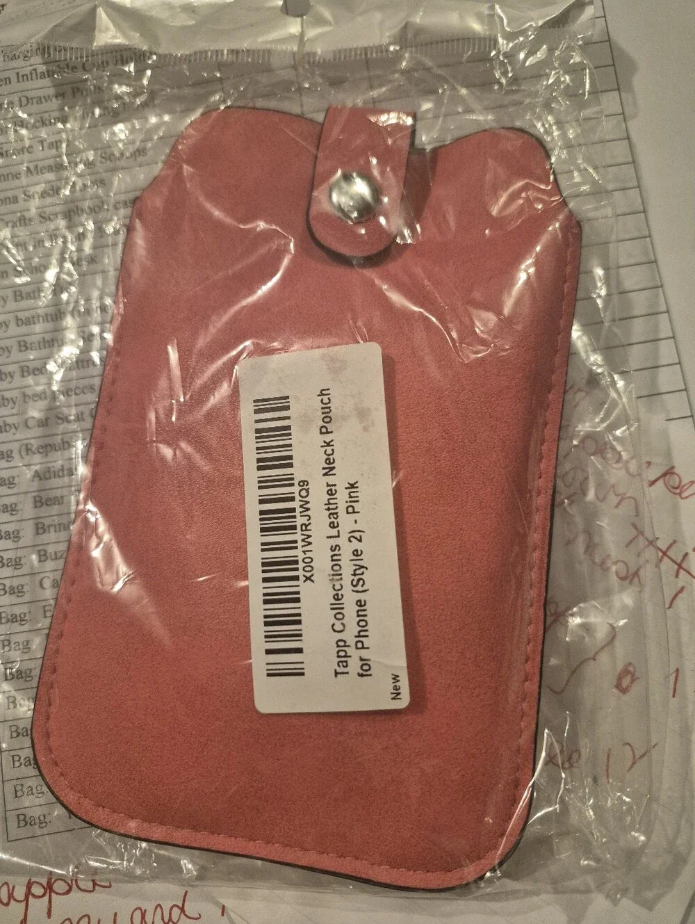 Leather-Look Red Phone Sleeve Pouch